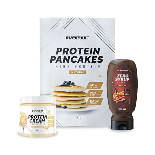 Superset Nutrition - Frühstück-pack - Pancakes Nature - Protein Cream White Chocolate + Zero Syrup Chocolate von SUPERSET NUTRITION