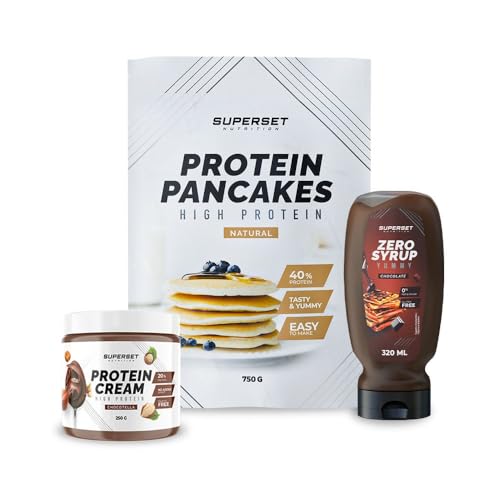 Superset Nutrition - Pack Petit-dej - Pancakes Nature - Protein Cream Chocotella + Zero Syrup Chocolate von SUPERSET NUTRITION