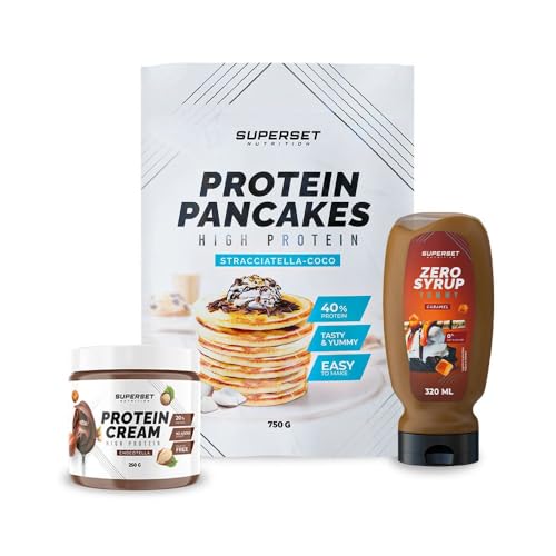 Superset Nutrition - Pack Petit-dej - Pancakes - Protein Cream Chocotella + Zero Syrup Karamell von SUPERSET NUTRITION