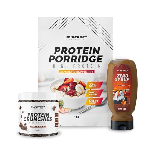 Superset Nutrition - Pack Petit-déj - Porridge + Protein Crunchies + Zero Syrup - Haferflocken - Die Must-haves des Frühstücks! von SUPERSET NUTRITION