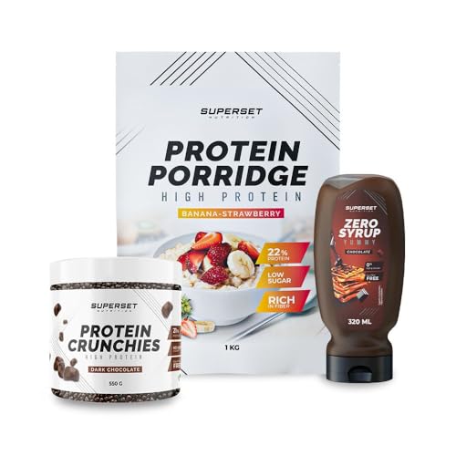 Superset Nutrition - Pack Petit-dej - Porridge - Protein Crunchies Dark Chocolate - Zero Syrup Chocolate von SUPERSET NUTRITION