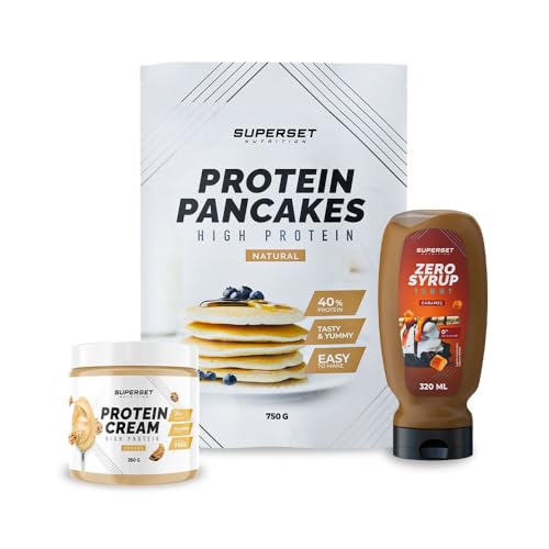 Superset Nutrition - Petit-dej-pack - Pancakes Natur - Protein Cream Cookies + Zero Syrup Karamell von SUPERSET NUTRITION