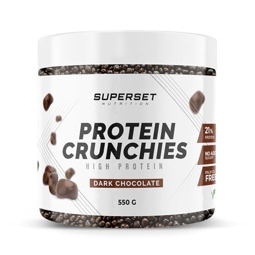 Superset Nutrition - Protein Crunchies (550g) - Desserts - Ultra-gourmand Protein-Schokoladenkugeln - Zartbitterschokolade von SUPERSET NUTRITION