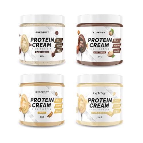 Superset Nutrition - Proteincreme (4x250g) - Eiweißhaltige Brotaufstriche - Endlich ein 4er-Pack Protein Cream! von SUPERSET NUTRITION