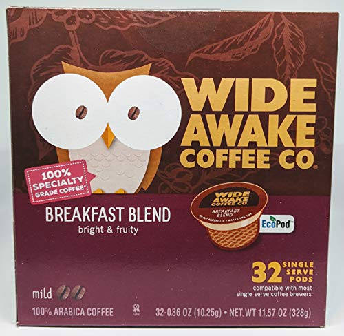 Wide Awake Coffee Single Serve Coffee Pods (32 Count, Breakfast Blend) von SUPOOBE