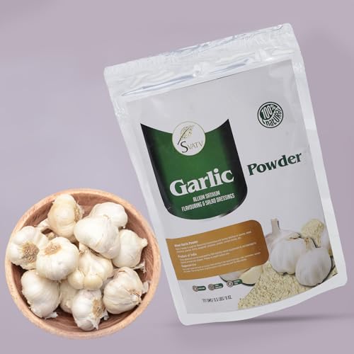 SVATV Knoblauchpulver (Allium sativum) | Garlic Powder | zum Aromen | bei der Zubereitung von Chutneys | Eintöpfe | Salatdressings | Knoblauchpulver als Würze streuen | Größe – 227 g von SVATV