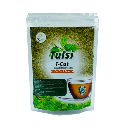 SVATV Kräuter-tulsi Lose Teeblätter Geschnitten | Tulsi Loose Tea Leaf | Holy Basil Loose tea | Heiliges BasilikumTee | Immununterstützung | Reichhaltige Antioxidantien – 100g von SVATV