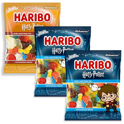 3er Set 2x Harry & 1x Hermine Sonderedition 160g – Fruchtgummi-Mischung mit goldenem Schnatz, sprechendem Hut, Eule Hedwig & viele mehr – Limited Edition – Perfekt für J.K Rowling Fans von SWEET BUDDIES