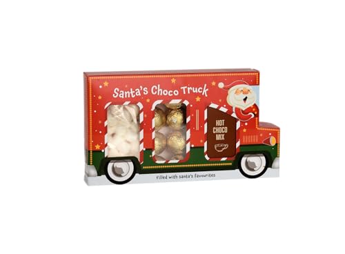 Becky´s Santa´s Express 3x125g - Süßer Weihnachts-Truck mit Trinkschokolade, Marshmallows & goldenen Schoko-Pralinen - Weihnachtsmann-Edition - Für einen gemütlichen Winterabend in der Weihnachtszeit von SWEET BUDDIES