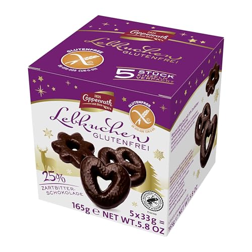 Coppenrath Glutenfreie Lebkuchen 165 g – Mit 25% Zartbitterschokolade überzogen – Weihnachtliche Gebäckspezialität für Zöliakie-Betroffene & glutenfreie Ernährung von SWEET BUDDIES