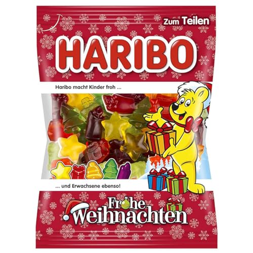 Frohe Weihnachten, 200g – Fruchtgummi-Mischung mit weihnachtlichen Motiven – Ideal zum Naschen & Teilen in der Adventszeit – Festlicher Genuss für Groß & Klein von SWEET BUDDIES