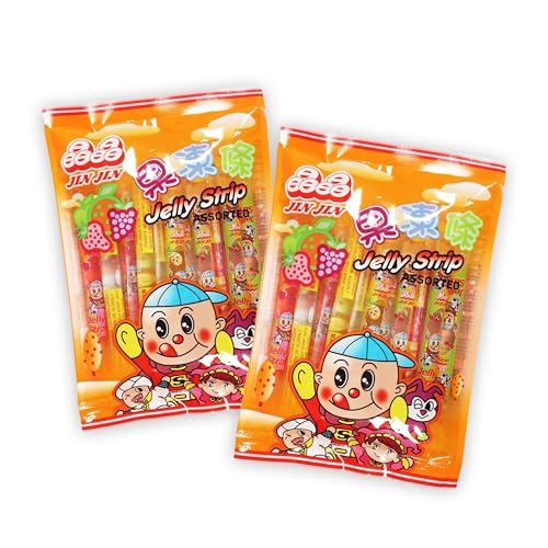 Jin Jin Jelly Strips 2er Pack (2x200g) – Asiatische Fruchtgummi Süßigkeiten aus Taiwan | Jelly Straws Fruit Mix | Fruchtige Sticks | Perfekt als Geschenkidee oder Snack von SWEET BUDDIES