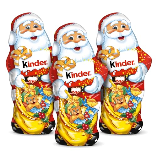 Kinder Schokolade Weihnachtsmann 3er Pack – 3 x 110g Vollmilchschokolade, ideal für Nikolaus, als Weihnachtschokolade und Adventssüßigkeiten für Kinder und Erwachsene von SWEET BUDDIES