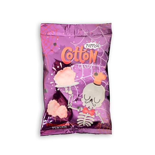 Popping Cotton Candy 65g – Zuckerwatte Erdbeer Geschmack mit Knisterbrause, ideal für Kinder, eignet sich besonders gut als Geburtstags Deko, zum Naschen & als essbare Muffin- und Torten-Deko von SWEET BUDDIES