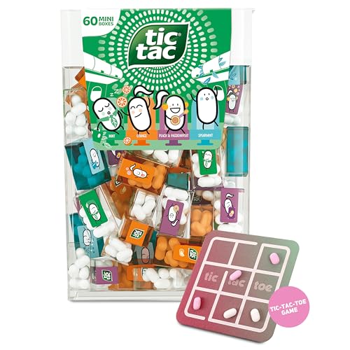 TicTacToe Travels Reiseset – 60 Mini Boxen à 3,8 g, in verschiedenen Geschmacksrichtungen, mit TicTacToe Spiel - Mini Süßigkeiten, ideal für Kindergeburtstag, Mitgebsel & Werbegeschenke von SWEET BUDDIES