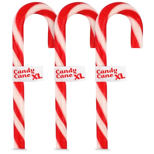 3er Set XL Zuckerstangen - Becky´s Candy Canes 18 cm, 60g, rot-weiß - Weihnachtsdeko, Baumdeko, Weihnachtsteller & Geschenk - Süße Erdbeer-Geschmack für Advent & Weihnachten von SWEET BUDDIES