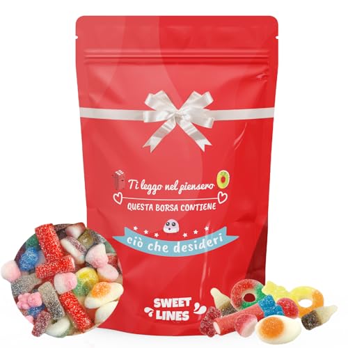 SÜSSE LINIEN: Süßigkeiten mit Botschaften der Liebe und Mitgefühl – 100-g-Packung, das perfekte Geschenk, um zu überraschen und Süße zu teilen (denken) von SWEET LINES