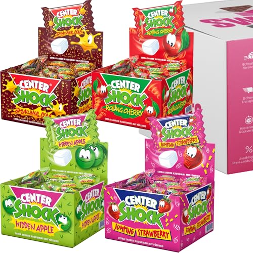 Center Shock 100er Box verschiedene Sorten – Saure Süßigkeiten, perfekt für Partys, Halloween & Schultüten (Box, 4x100er Box verschiedene Sorten) von SWEETS´N FOOD