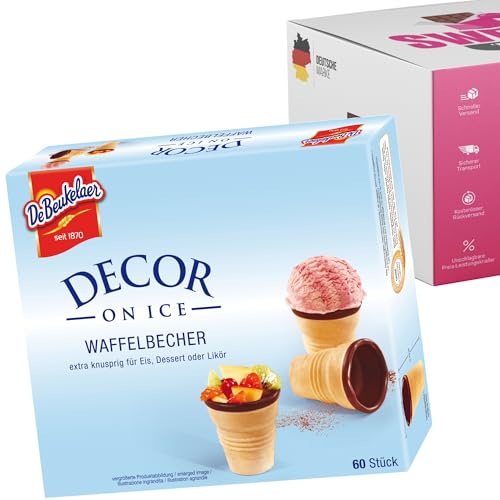 DeBeukelaer Waffelbecher | Eiswaffeln | Keksbecher | 60 Becher pro Packung | De Beukelaer Decor On Ice (1 Packung á 230g) von SWEETS´N FOOD