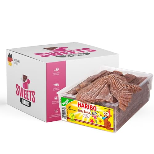 Haribo Pasta Basta - verschiedene Sorten – Vegane Saure Schnüre (150 Stück) (Pasta Basta Cola) von SWEETS´N FOOD