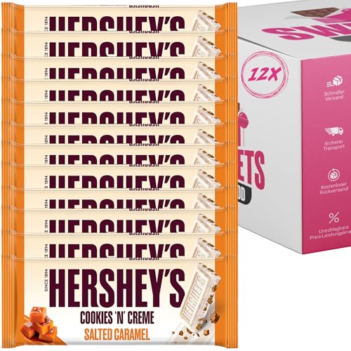 Hershey’s Schokoladen-Riegel Multipack – 12er Packung – Verschiedene Sorten zur Auswahl (Tafel, 12x Hershey´s Cookies´n´Creme Salted Carmael) von SWEETS´N FOOD