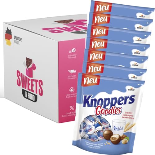 Knoppers Goodies Schokokugeln | Knusprige Waffel-Schoko-Haselnuss Kugeln | Knoppers Kugeln | Perfekter Snack für Zwischendurch (7x 180g) von SWEETS´N FOOD