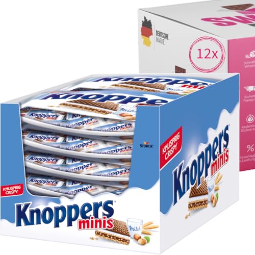 Knoppers Minis | Gefüllte Waffelschnitten | 3x200g und 12x200g Großpackungen | Ideal für Büro, Snack und Unterwegs (12x200g) von SWEETS´N FOOD