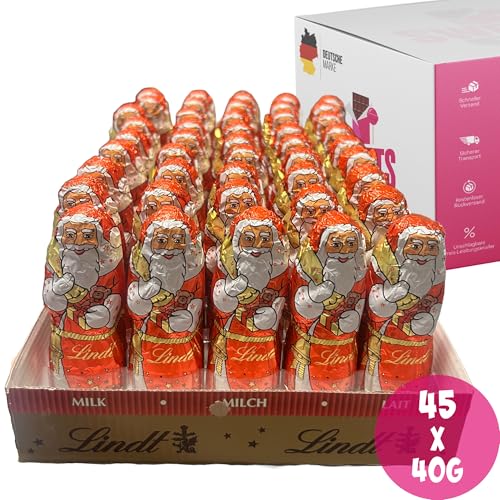 Lindt Schokoladen Weihnachtsmann Nikolaus 45x 40g | Schokolade von SWEETS´N FOOD