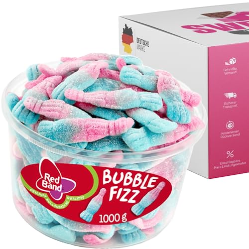 Red Band Fruchtgummi Dosen | Saure Zungen, Pilze, Schnuller & Mehr | Großpackungen für Party, Büro oder als Geschenk (Bubble Fizz 1000g) von SWEETS´N FOOD