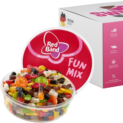 Red Band Fruchtgummi Dosen | Saure Zungen, Pilze, Schnuller & Mehr | Großpackungen für Party, Büro oder als Geschenk (Fun Mix 650g) von SWEETS´N FOOD