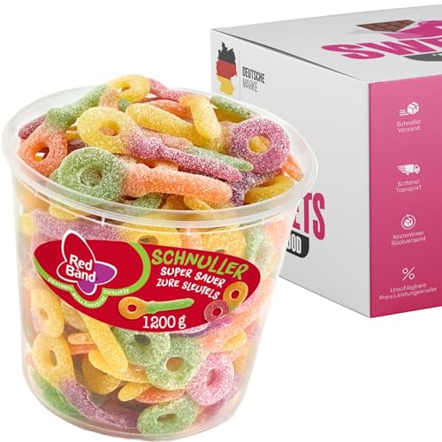 Red Band Fruchtgummi Dosen | Saure Zungen, Pilze, Schnuller & Mehr | Großpackungen für Party, Büro oder als Geschenk (Schnuller Super Sauer 1200g) von SWEETS´N FOOD