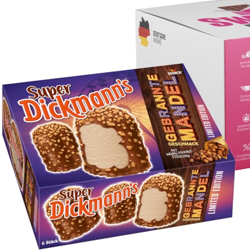 Super Dickmann’s Gebrannte Mandel Limited Edition – Schaumküsse mit Gebrannter Mandel Geschmack (1x 6er Box Dickmann´s Gebrannte Mandel) von SWEETS´N FOOD