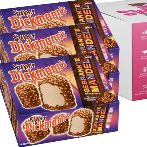 Super Dickmann’s Gebrannte Mandel Limited Edition – Schaumküsse mit Gebrannter Mandel Geschmack (3x6er Box Dickmann´s Gebrannte Mandel) von SWEETS´N FOOD