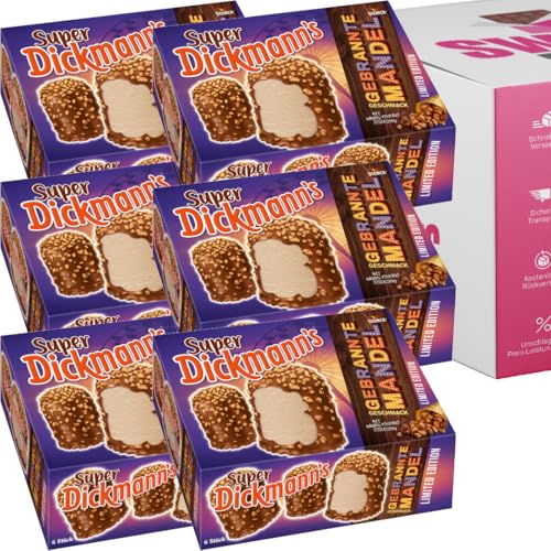 Super Dickmann’s Gebrannte Mandel Limited Edition – Schaumküsse mit Gebrannter Mandel Geschmack (6x6er Box Dickmann´s Gebrannte Mandel) von SWEETS´N FOOD