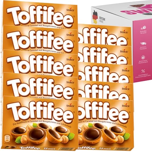 Toffifee 125g | Großpackung| Geschenk | Klassische Pralinen mit Haselnuss, Karamell & Nougat Süßigkeiten Schokolade | Varianten: 5x125g, 10x125g, 15x125g (10x 125g) von SWEETS´N FOOD