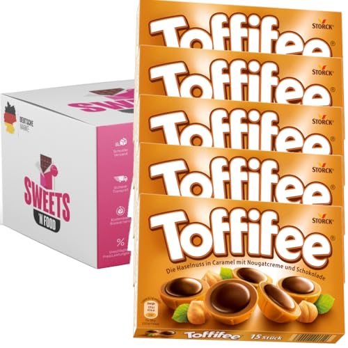 Toffifee 125g | Großpackung| Geschenk | Klassische Pralinen mit Haselnuss, Karamell & Nougat Süßigkeiten Schokolade | Varianten: 5x125g, 10x125g, 15x125g (5x 125g) von SWEETS´N FOOD