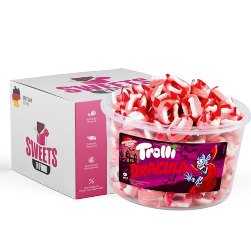 Trolli Dose - Verschiedene Sorten - Perfekt für Party, Advenskalender & Halloween - Großpackung - Perfekt für Naschkatzen (Trolli Dracula Dose) von SWEETS´N FOOD