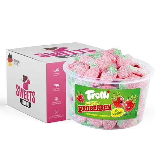 Trolli Dose - Verschiedene Sorten - Perfekt für Party, Advenskalender & Halloween - Großpackung - Perfekt für Naschkatzen (Trolli Saure Erdbeeren Dose) von SWEETS´N FOOD