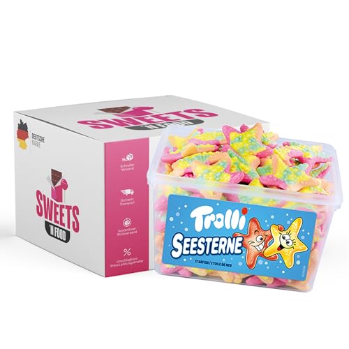 Trolli Dose - Verschiedene Sorten - Perfekt für Party, Advenskalender & Halloween - Großpackung - Perfekt für Naschkatzen (Trolli Seesterne Dose) von SWEETS´N FOOD