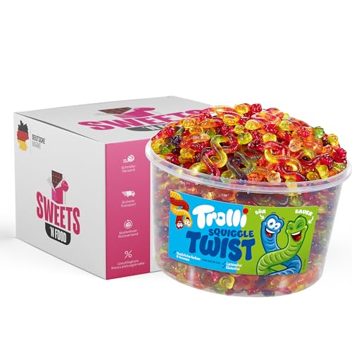 Trolli Dose - Verschiedene Sorten - Perfekt für Party, Advenskalender & Halloween - Großpackung - Perfekt für Naschkatzen (Trolli Squiggle Twist Dose) von SWEETS´N FOOD