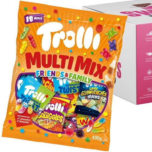 Trolli Multi Mix – 2 Tüten à 430g | 18 Mini-Packungen | Bunte Süßigkeiten-Mischung (1x 430g) von SWEETS´N FOOD