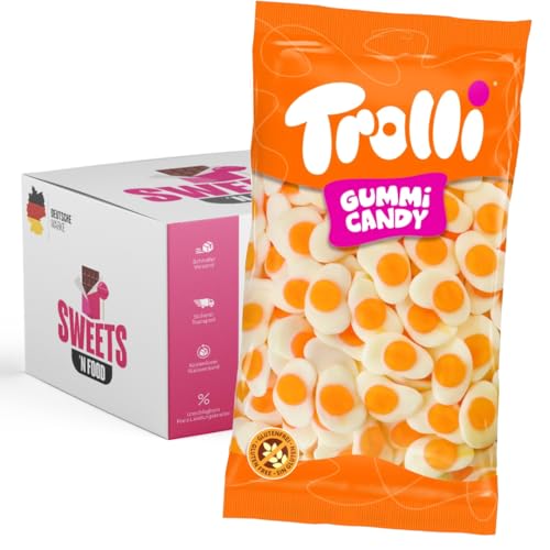 Trolli Süßigkeiten- 1 kg Beutel | Verschiedene Sorten zur Auswahl | Mit stylishem SWEETS´N FOOD Packband verpackt (Spiegeleier) von SWEETS´N FOOD