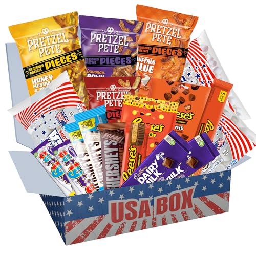 SWEETS'N FOOD USA Süßigkeiten Box 20 Stück - Snackbox mit Original amerikanischen Candy & Snacks aus Amerika - Süßigkeitenbox - ideales Geschenk für Geburtstag, Party von SWEETS´N FOOD