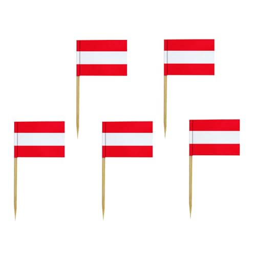 200 Flaggen-Picker Flag-Pin Länder nach Wahl 7 cm Pickser Deko Fahnen Fingerfood (Österreich (Austria)) von SWS