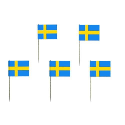 200 Flaggen-Picker Flag-Pin Länder nach Wahl 7 cm Pickser Deko Fahnen Fingerfood (Schweden (Sweden)) von SWS