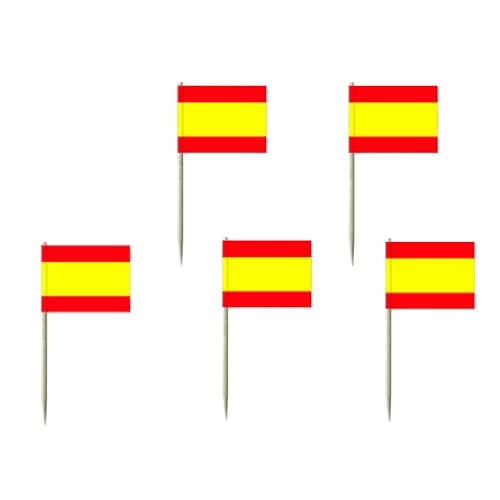 200 Flaggen-Picker Flag-Pin Länder nach Wahl 7 cm Pickser Deko Fahnen Fingerfood (Spanien (Spain)) von SWS