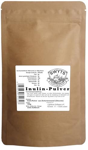 100g Inulin, natürlicher präbiotischer Ballaststoff, leicht löslich auch in Flüßigkeiten für Herstellung von Eis und Cremes - Qualität von SWYTS - besser kochen und backen von SWYTS