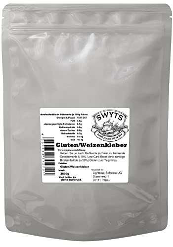 2800g Gluten/Weizenkleber - für bessere Teigstruktur und Low-Carb-Rezepte - Backen und Kochen wie die Profis mit Qualität von von SWYTS - mind. 12 Monate MHD von SWYTS