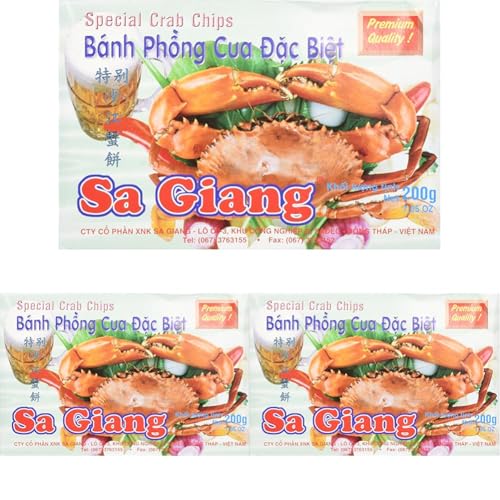 SA GIANG - Ungebackene Krabbenchips, (1 X 200 GR) (Packung mit 3) von Sa Giang