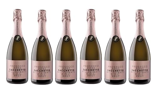 6x 0,75l - 2023er - Sacchetto - Prosecco Rosé Spumante brut - Prosecco D.O.P. - Italien - Rosé-Schaumwein brut von Sacchetto